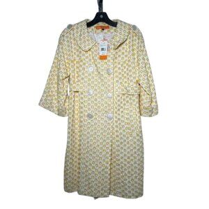 NWT Cynthia Steffe Women's Size M White and Yellow Spring Coat
